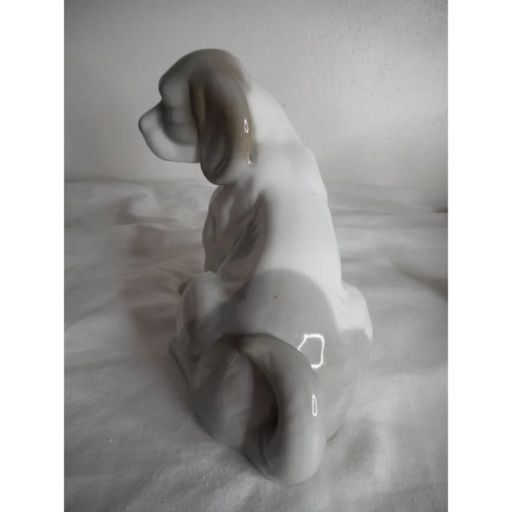 Vintage Lot of 2 KPM German Porcelain dog puppy figurines Grey White Estate Find - Picture 5 of 12